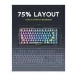 GravaStar Mercury K1 Lite Wireless Mechanical Gaming Keyboard – 75% Layout, Transparent Black GravaStar Mercury K1 Lite Wireless Mechanical Gaming Keyboard – 75% Layout, Transparent Black