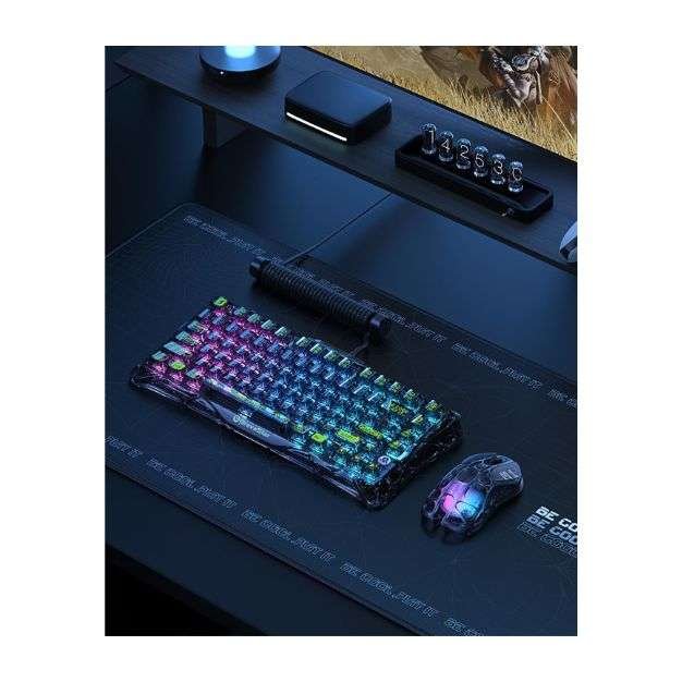 GravaStar Mercury K1 Lite Wireless Mechanical Gaming Keyboard – 75% Layout, Transparent Black GravaStar Mercury K1 Lite Wireless Mechanical Gaming Keyboard – 75% Layout, Transparent Black