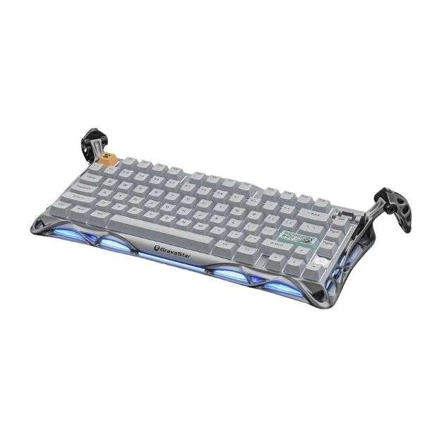 GravaStar Mercury K1 Pro Wireless Mechanical Gaming Keyboard – 75% Layout, Concrete Gray