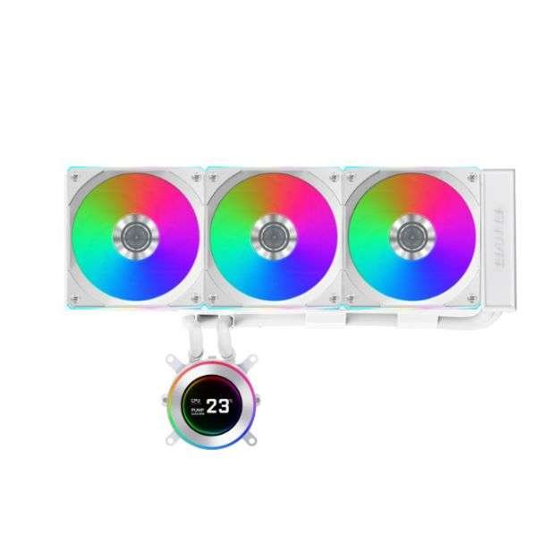 Lian Li Hydroshift II LCD-C 360CL White – 360mm AIO Liquid Cooler with 2.1” IPS LCD & UNI FAN CL Wireless
