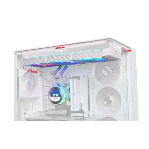 Lian Li Hydroshift II LCD-C 360CL White – 360mm AIO Liquid Cooler with 2.1” IPS LCD & UNI FAN CL Wireless