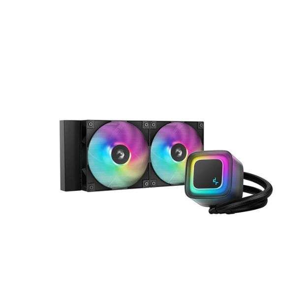 DeepCool LE240 V2 ARGB Liquid CPU Cooler – 240mm Radiator, Dual 120mm PWM Fans, 3400 RPM Pump, RGB Lighting – Black
