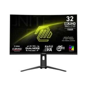MSI MAG 321CUPDF Curved Dual-Mode Gaming Monitor – 31.5″ Rapid VA, 4K (160 Hz) ⬌ FHD (320 Hz), 0.5 ms, DisplayHDR 400, Adaptive Sync