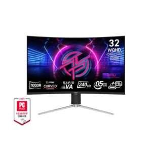 MSI MPG 325CQRXF 32” WQHD Curved Gaming Monitor – 240Hz, 0.5ms, Rapid VA, 1000R, FreeSync Premium, Black