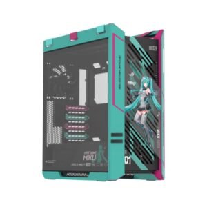 ASUS ROG Strix Helios II Hatsune Miku Edition EATX Mid-Tower Case – Tempered Glass, 4× 140mm Fans, 420mm Radiator Support, USB 20Gbps Type-C, Up to 450mm GPU