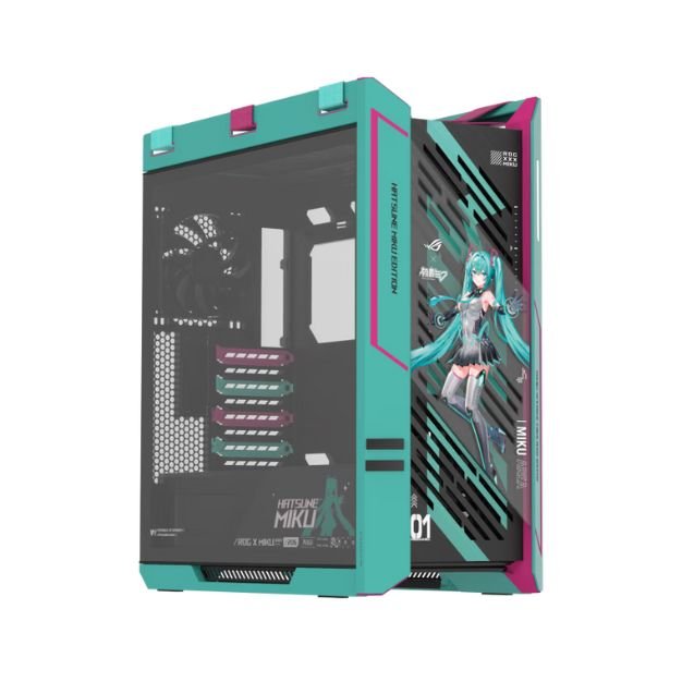 ASUS ROG Strix Helios II Hatsune Miku Edition EATX Mid-Tower Case – Tempered Glass, 4× 140mm Fans, 420mm Radiator Support, USB 20Gbps Type-C, Up to 450mm GPU ASUS ROG Strix Helios II Hatsune Miku Edition EATX Mid-Tower Case – Tempered Glass, 4× 140mm Fans, 420mm Radiator Support, USB 20Gbps Type-C, Up to 450mm GPU