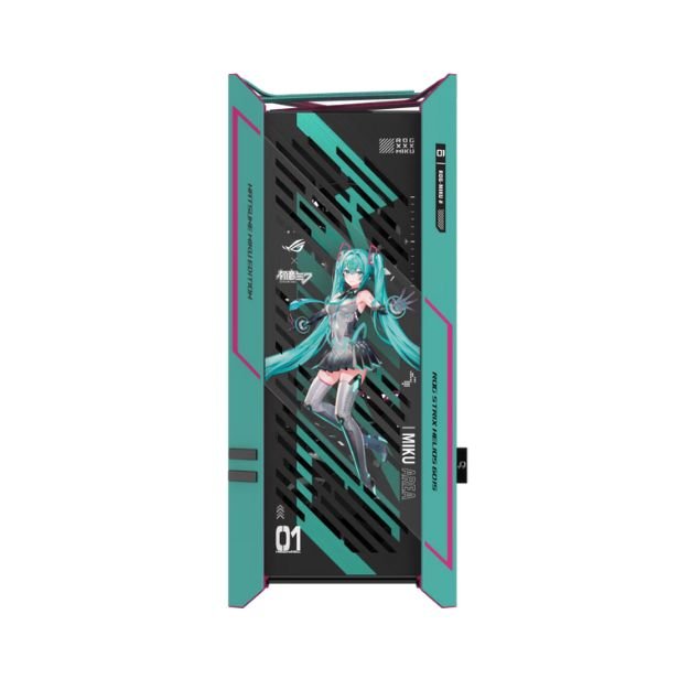 ASUS ROG Strix Helios II Hatsune Miku Edition EATX Mid-Tower Case – Tempered Glass, 4× 140mm Fans, 420mm Radiator Support, USB 20Gbps Type-C, Up to 450mm GPU ASUS ROG Strix Helios II Hatsune Miku Edition EATX Mid-Tower Case – Tempered Glass, 4× 140mm Fans, 420mm Radiator Support, USB 20Gbps Type-C, Up to 450mm GPU