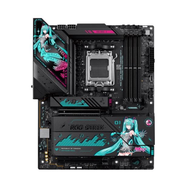 ASUS ROG Strix X870E-H Gaming WiFi 7 Hatsune Miku Edition AM5 ATX Motherboard โ DDR5 8000+ MT/s (OC), PCIe 5.0 x16, USB4 Type-C, 5Gb LAN, Bluetooth 5.4 ASUS ROG Strix X870E-H Gaming WiFi 7 Hatsune Miku Edition AM5 ATX Motherboard โ DDR5 8000+ MT/s (OC), PCIe 5.0 x16, USB4 Type-C, 5Gb LAN, Bluetooth 5.4