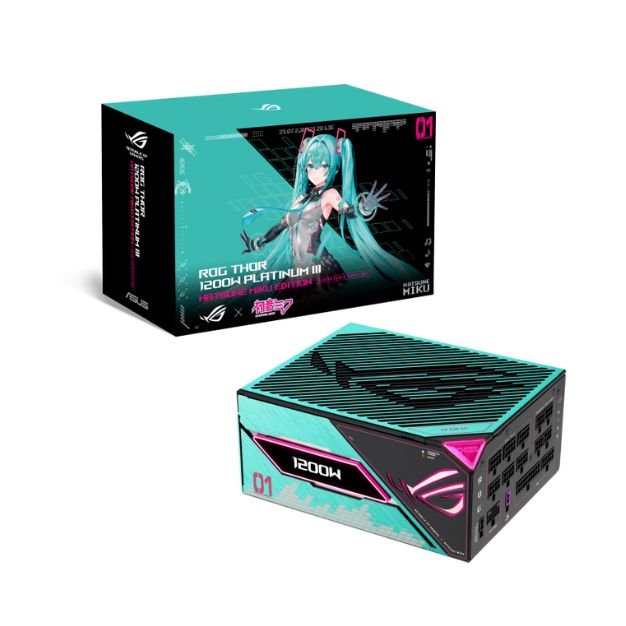 ASUS ROG Thor 1200W Platinum III Hatsune Miku Edition ATX 3.1 Power Supply β GaN MOSFET, Magnetic OLED Display, 80+ Platinum & Cybenetics Platinum, Fully Modular Etched Cables ASUS ROG Thor 1200W Platinum III Hatsune Miku Edition ATX 3.1 Power Supply β GaN MOSFET, Magnetic OLED Display, 80+ Platinum & Cybenetics Platinum, Fully Modular Etched Cables