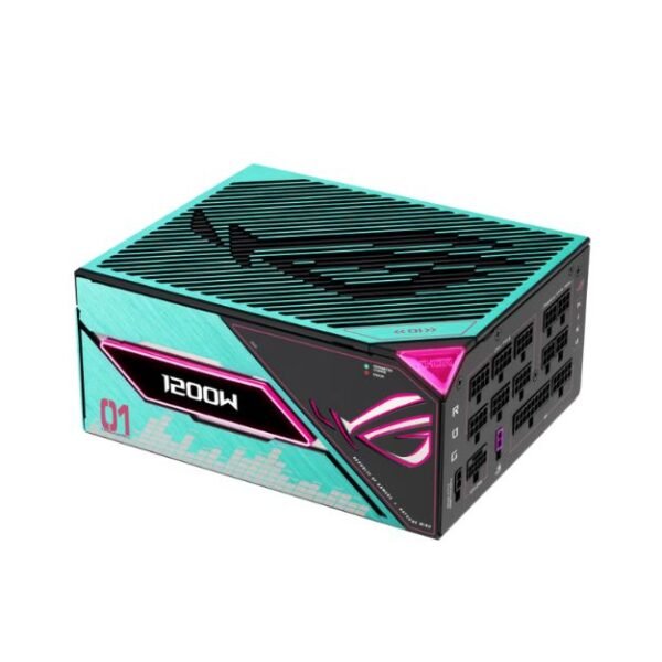 ASUS ROG Thor 1200W Platinum III Hatsune Miku Edition ATX 3.1 Power Supply – GaN MOSFET, Magnetic OLED Display, 80+ Platinum & Cybenetics Platinum, Fully Modular Etched Cables