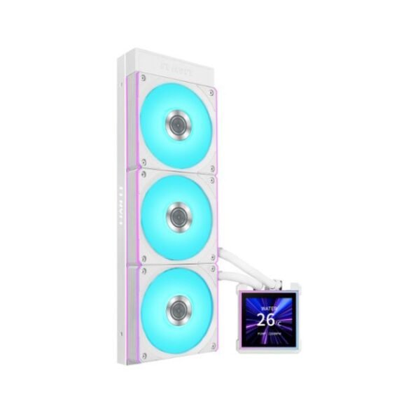 Lian Li HydroShift II LCD-S 360CL White – 360mm AIO Liquid Cooler, 3.4” IPS LCD Display, Wireless Aesthetics, 3200 RPM Pump