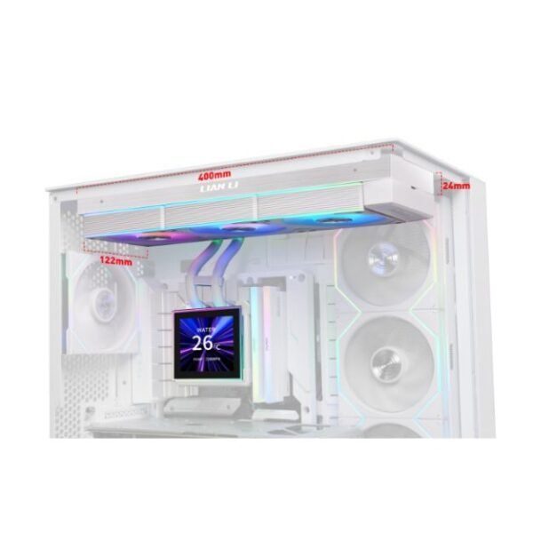 Lian Li HydroShift II LCD-S 360CL White – 360mm AIO Liquid Cooler, 3.4” IPS LCD Display, Wireless Aesthetics, 3200 RPM Pump