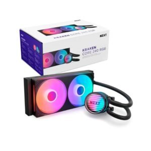 NZXT Kraken Core 240 RGB Liquid CPU Cooler – 240mm Radiator, F240 RGB Core Fans, 2400 RPM, High Airflow, Black