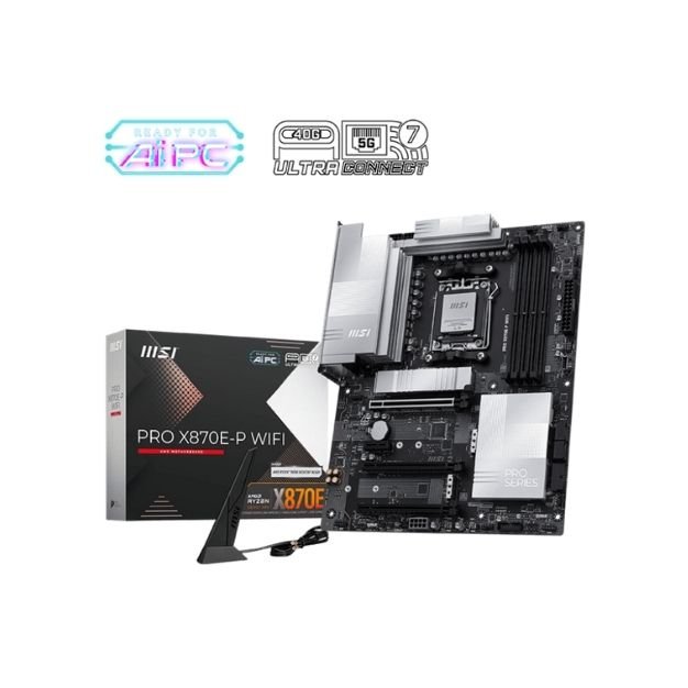 MSI PRO X870E-P WIFI AM5 ATX Motherboard – DDR5, PCIe 5.0, Wi-Fi 7, 5Gb LAN, USB4