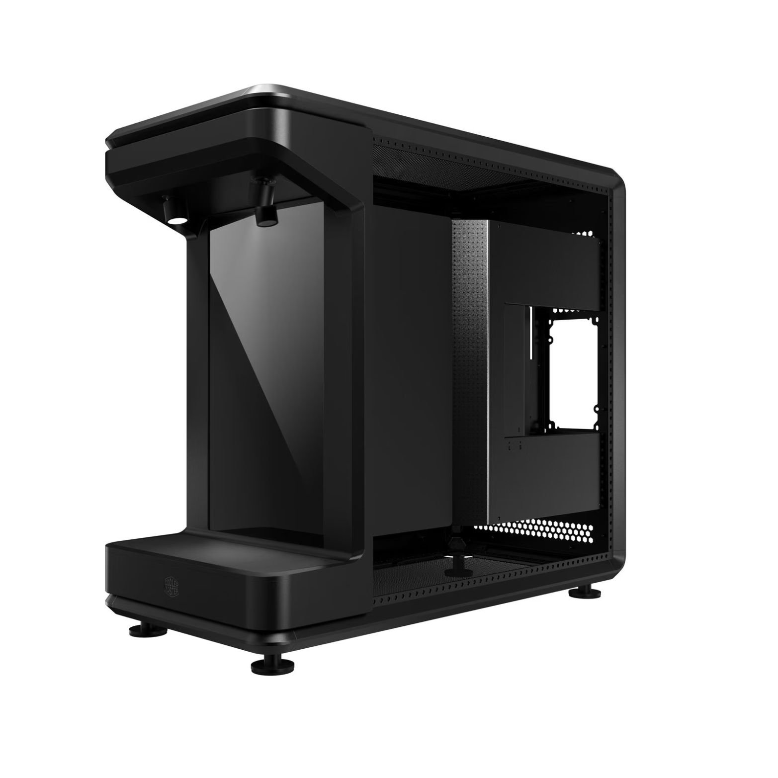 Cooler Master MasterFrame 360 Stage LCD Open-Air Showcase Case – Dual 360mm Radiator Support, Built-in LCD & ARGB Spotlights