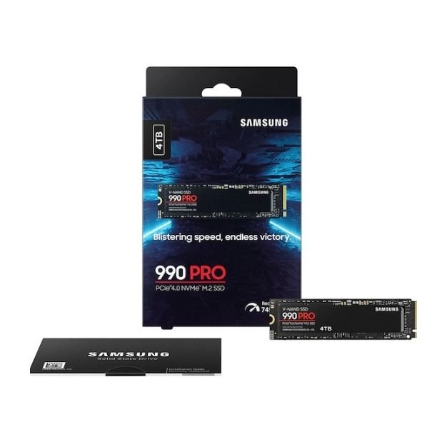 Samsung 990 PRO 4TB NVMe SSD – PCIe Gen4 x4, NVMe 2.0c, Up to 7,450MB/s Read Speed