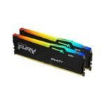 Kingston FURY Beast RGB 64GB (2×32GB) DDR5 6000MT/s RAM – CL30, AMD EXPO & Intel XMP 3.0, Black Kingston FURY Beast RGB 64GB (2×32GB) DDR5 6000MT/s RAM – CL30, AMD EXPO & Intel XMP 3.0, Black