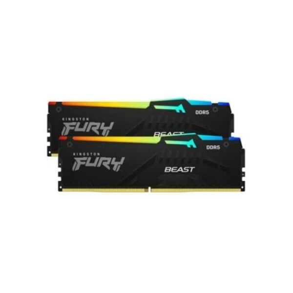 Kingston FURY Beast RGB 64GB (2×32GB) DDR5 6000MT/s RAM – CL30, AMD EXPO & Intel XMP 3.0, Black
