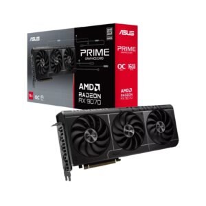 ASUS Prime Radeon™ RX 9070 OC Edition 16GB GDDR6 Graphics Card – AMD RDNA Architecture, Dual Fan Cooling, Black