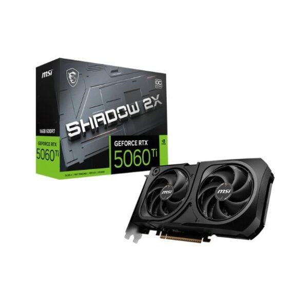 MSI GeForce RTX™ 5060 Ti 16G SHADOW 2X OC PLUS Graphics Card – 16GB GDDR7, Dual Fan, DLSS 4, Ray Tracing