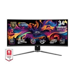 MSI MPG 341CQPX QD-OLED 34” Curved Gaming Monitor | UWQHD 3440×1440 | 240Hz | 0.03ms | HDR True Black 400