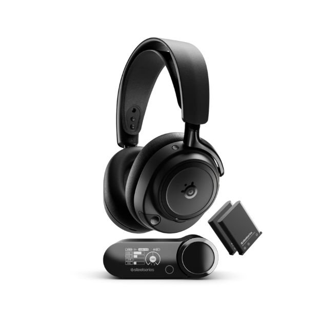 SteelSeries Arctis Nova Elite Wireless Gaming Headset – ANC, 96kHz/24bit Hi-Res Audio, 40mm Carbon Fiber Drivers, Infinite Power System (Obsidian)