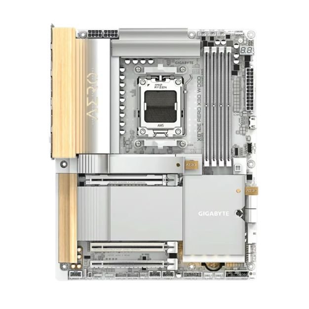 GIGABYTE X870E AERO X3D WOOD Motherboard, AMD AM5, Ryzen 9000 Ready, 16+2+2 VRM, DDR5 9000(OC), Dual USB4, & Wi-Fi 7, Wood Edition