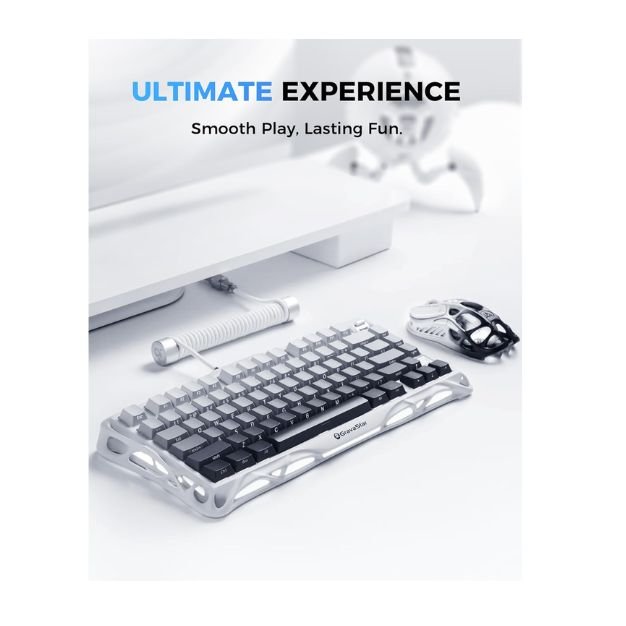 GravaStar Mercury K1 75% Wireless Mechanical Gaming Keyboard – Aluminum Alloy Exoskeleton, Hot-Swap, RGB Backlit