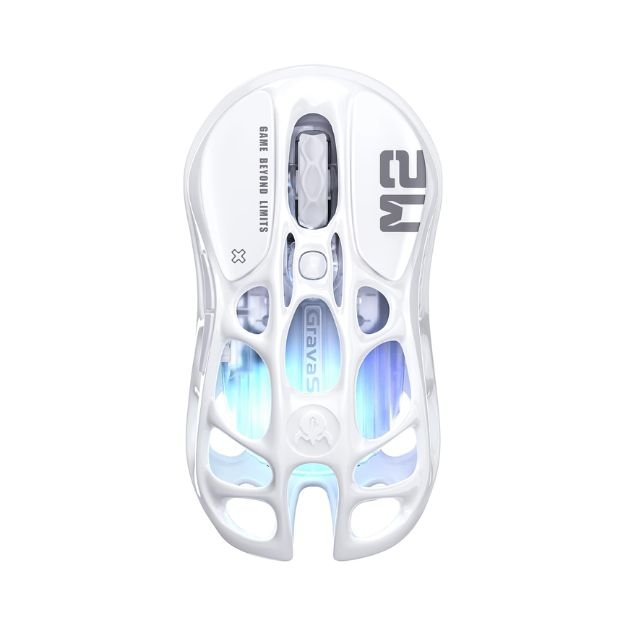 GravaStar Mercury M2 Wireless Gaming Mouse – 26,000 DPI PAW3395DM Sensor, 79g Lightweight, RGB – White