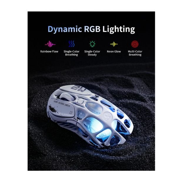 GravaStar Mercury M2 Wireless Gaming Mouse – 26,000 DPI PAW3395DM Sensor, 79g Lightweight, RGB – White