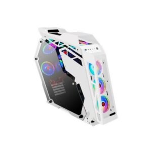 WJCoolMan Star Plus Special Edition ARGB Gaming Case – White | 8 Pre-Installed ARGB Fans | Mid-Tower PC Case