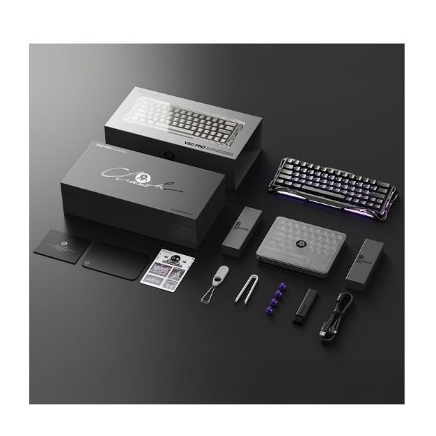 GravaStar Mercury V60 Pro Gunmetal Edition – Aluminum Magnetic Gaming Keyboard, 8KHz Polling Rate, Dual Keycap Gift Set (V60 Pro Deluxe)